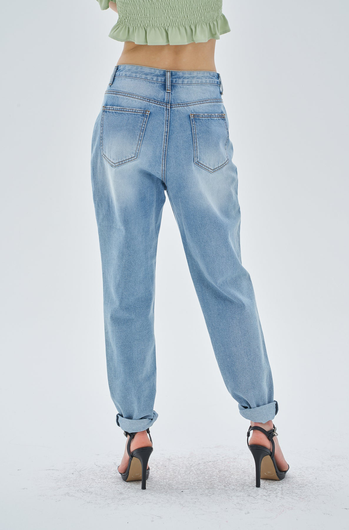 ZIPPER FLY STRAIGHT LEG JEANS - Image 8