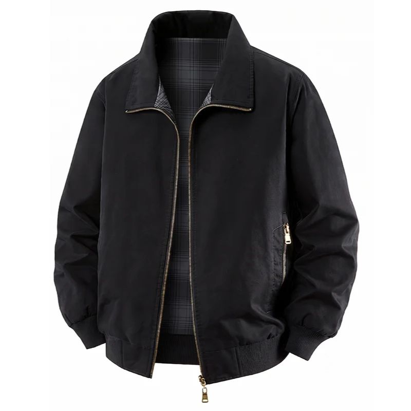 100% Cotton Plaid Reversible Workwear Jacket - Image 5