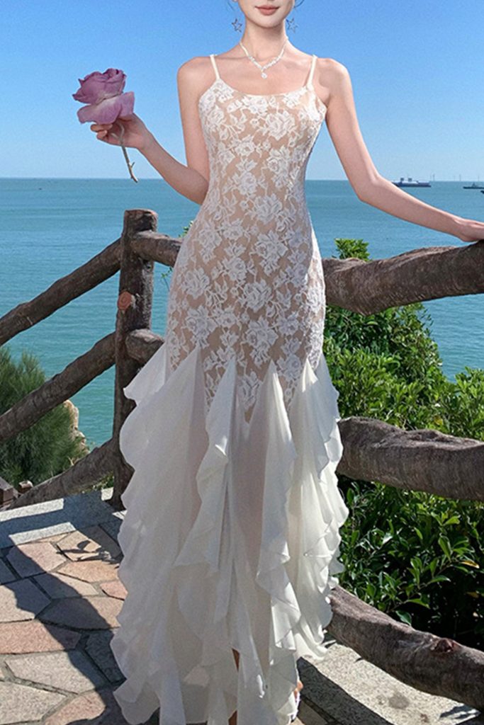Lace Waist-Cinching Mermaid Skirt