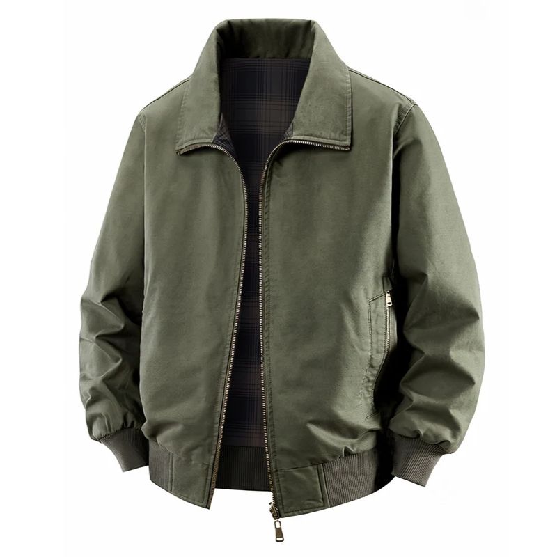 100% Cotton Plaid Reversible Workwear Jacket - Image 4