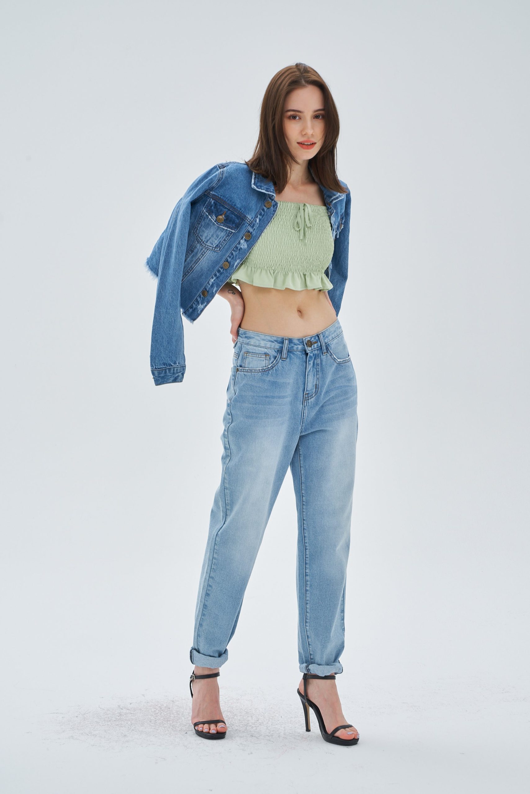 ZIPPER FLY STRAIGHT LEG JEANS - Image 5