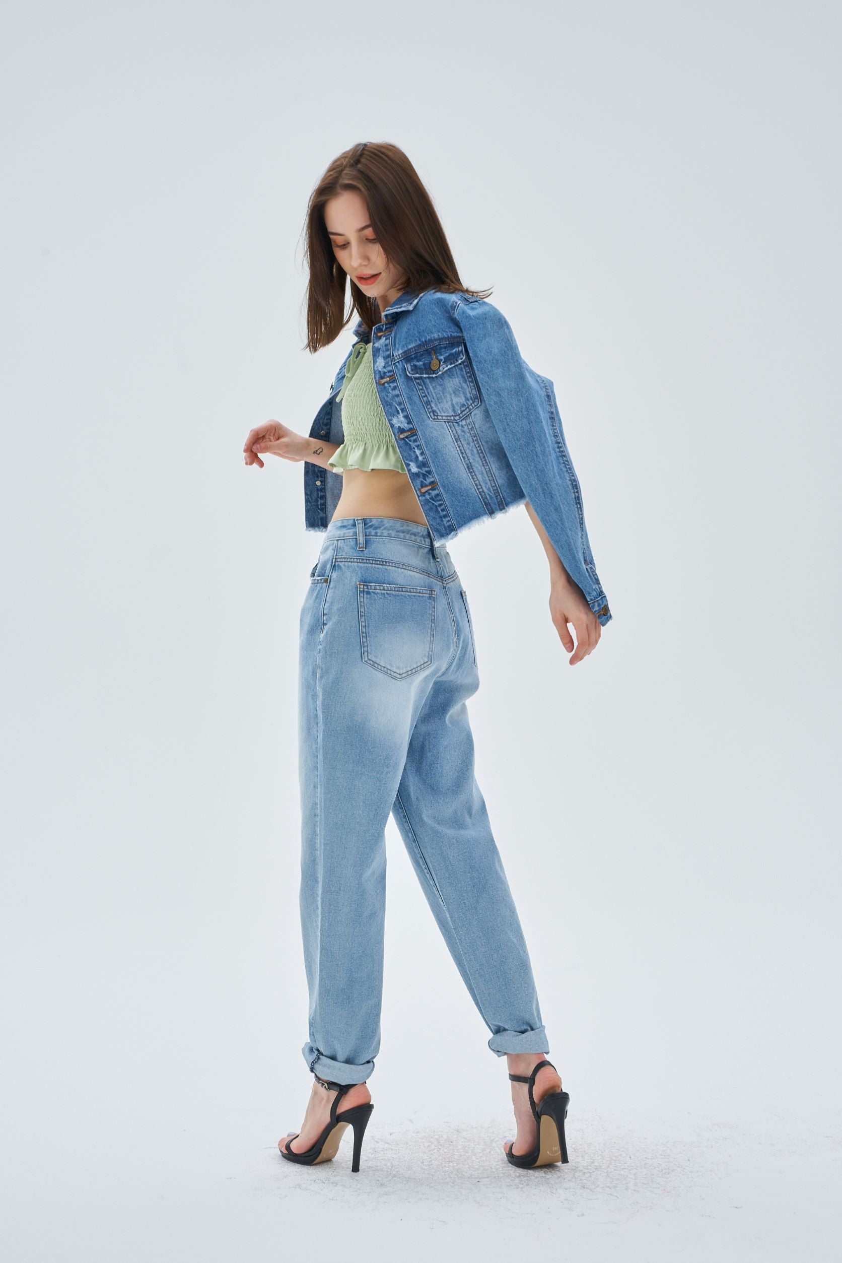 ZIPPER FLY STRAIGHT LEG JEANS - Image 4