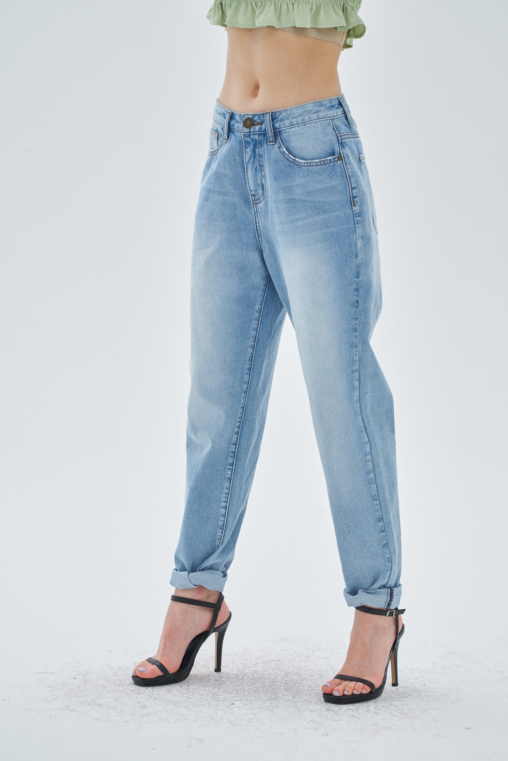 ZIPPER FLY STRAIGHT LEG JEANS - Image 7