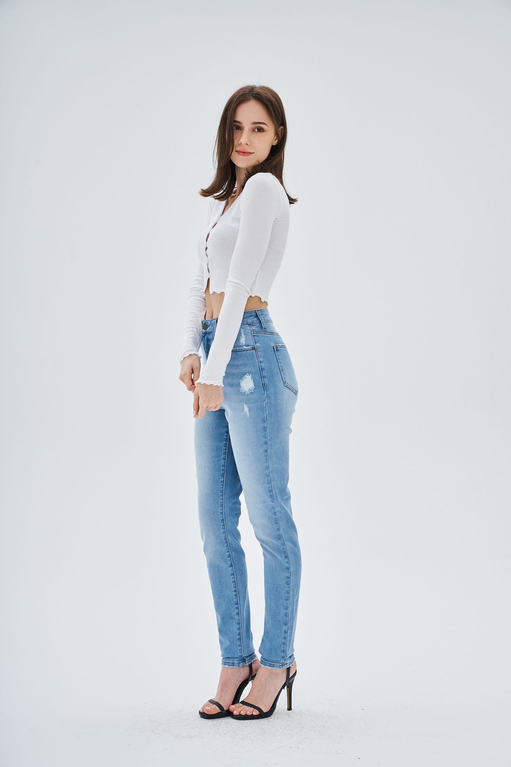 RIPPED DETAIL SKINNY JEANS - Image 3