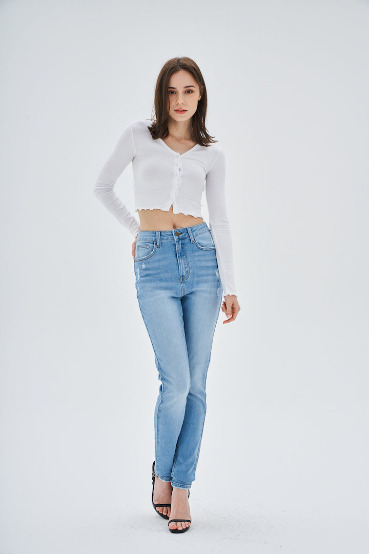 RIPPED DETAIL SKINNY JEANS - Image 5