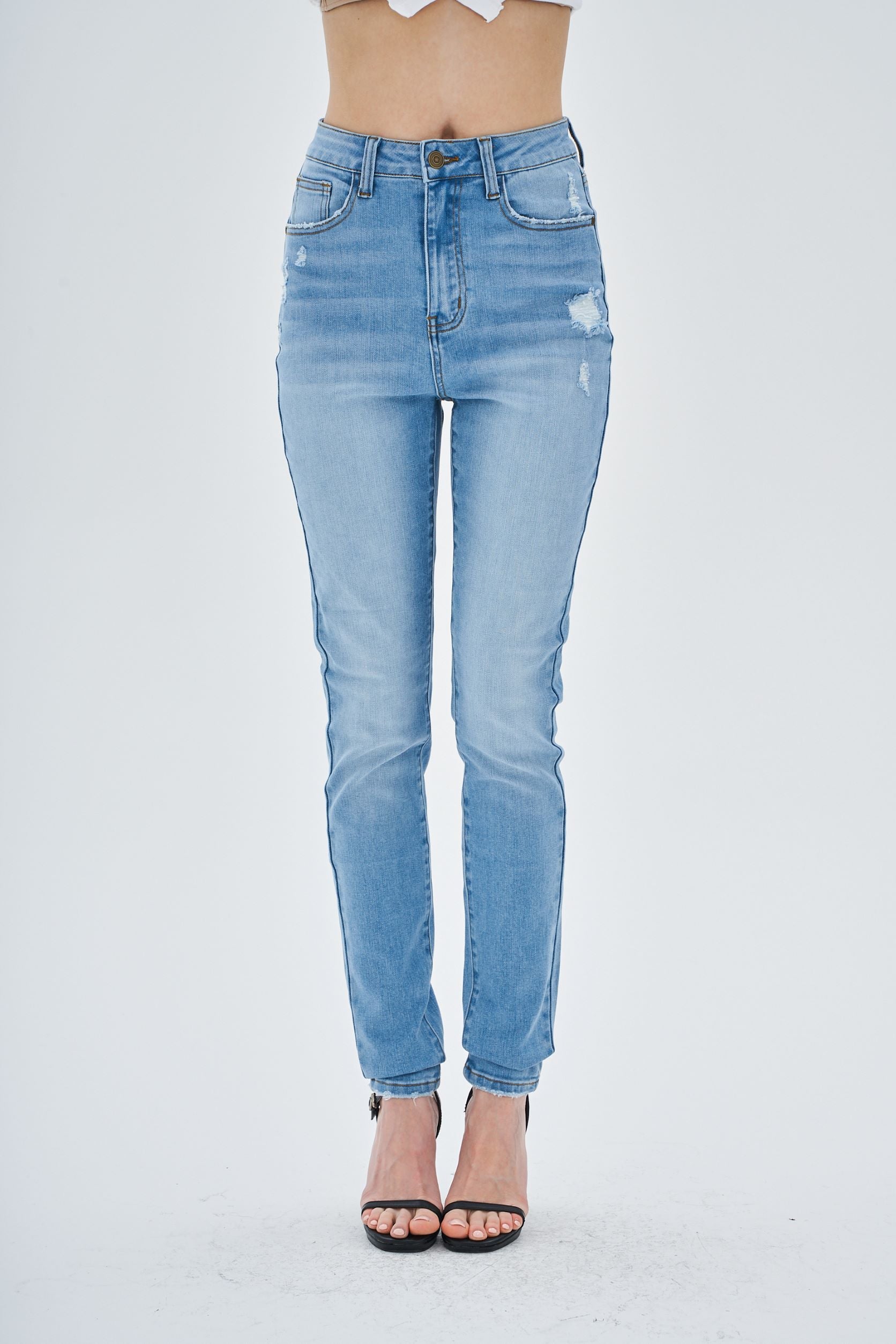 RIPPED DETAIL SKINNY JEANS - Image 6