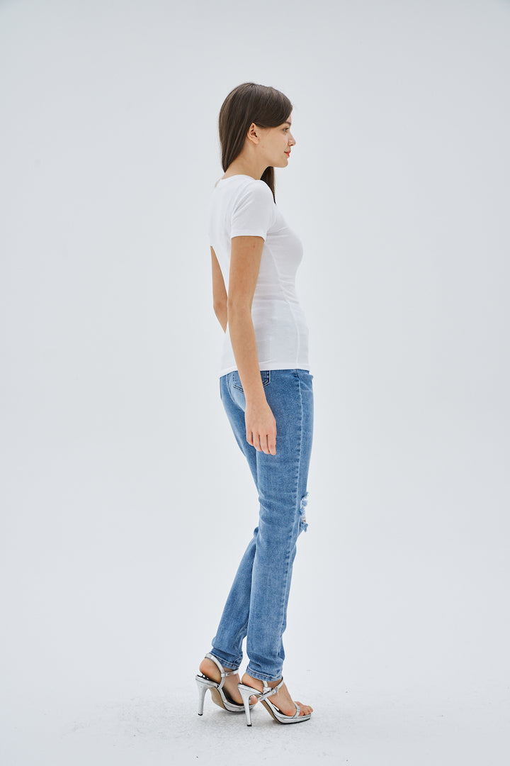 RIPPED HIGH WAIST JEANS - Image 2
