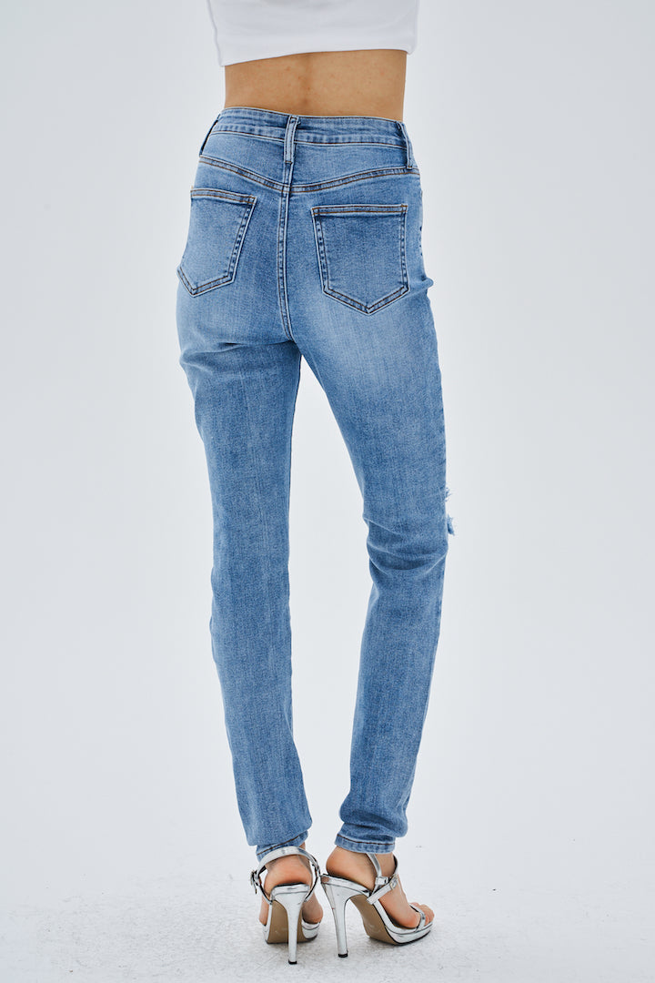 RIPPED HIGH WAIST JEANS - Image 8