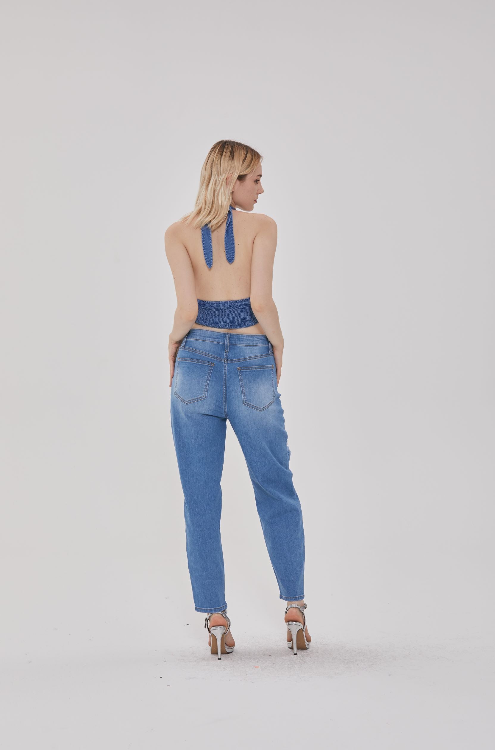 RIPPED DETAIL STRAIGHT LEG JEANS - Image 4