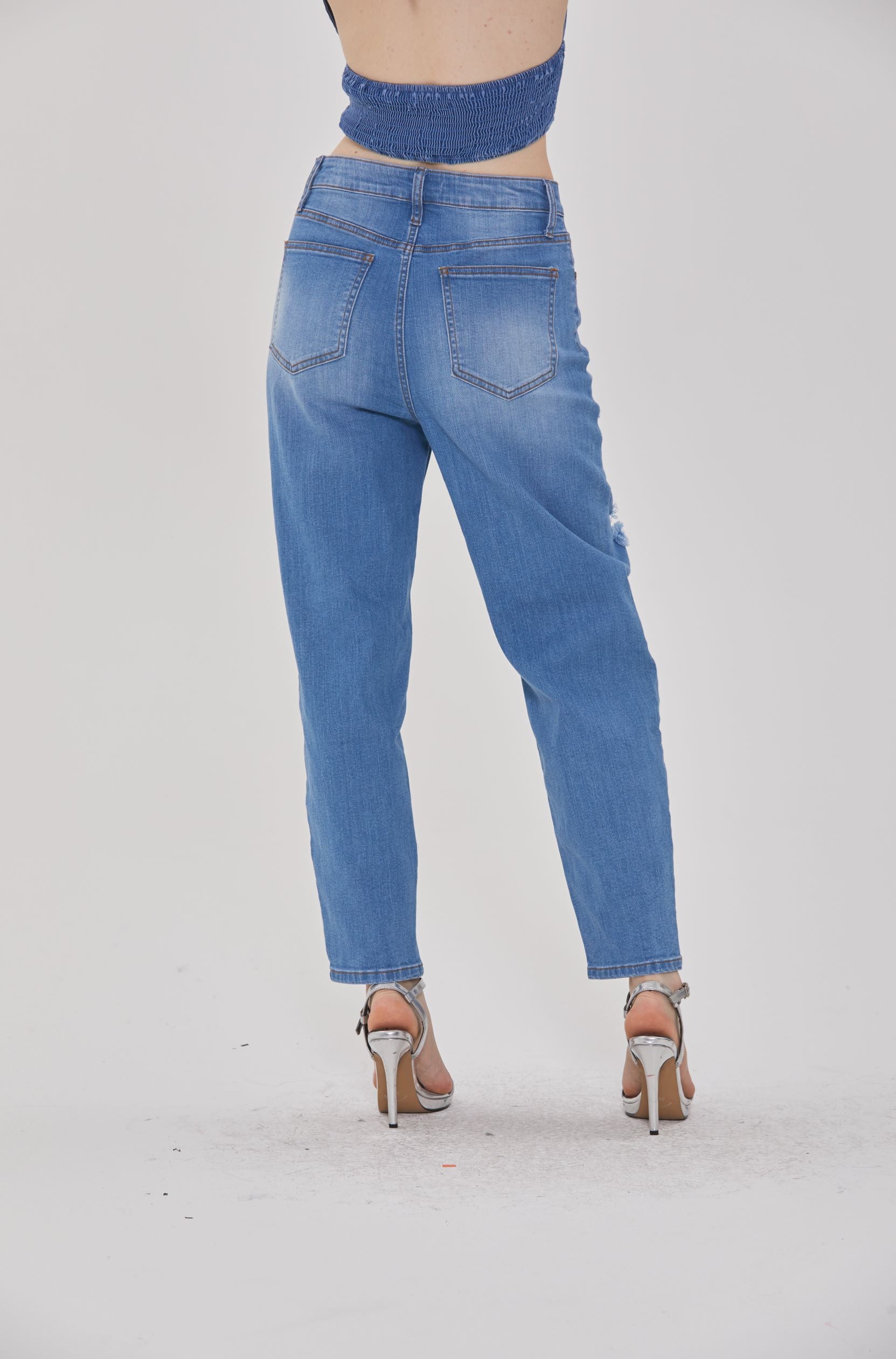 RIPPED DETAIL STRAIGHT LEG JEANS - Image 8