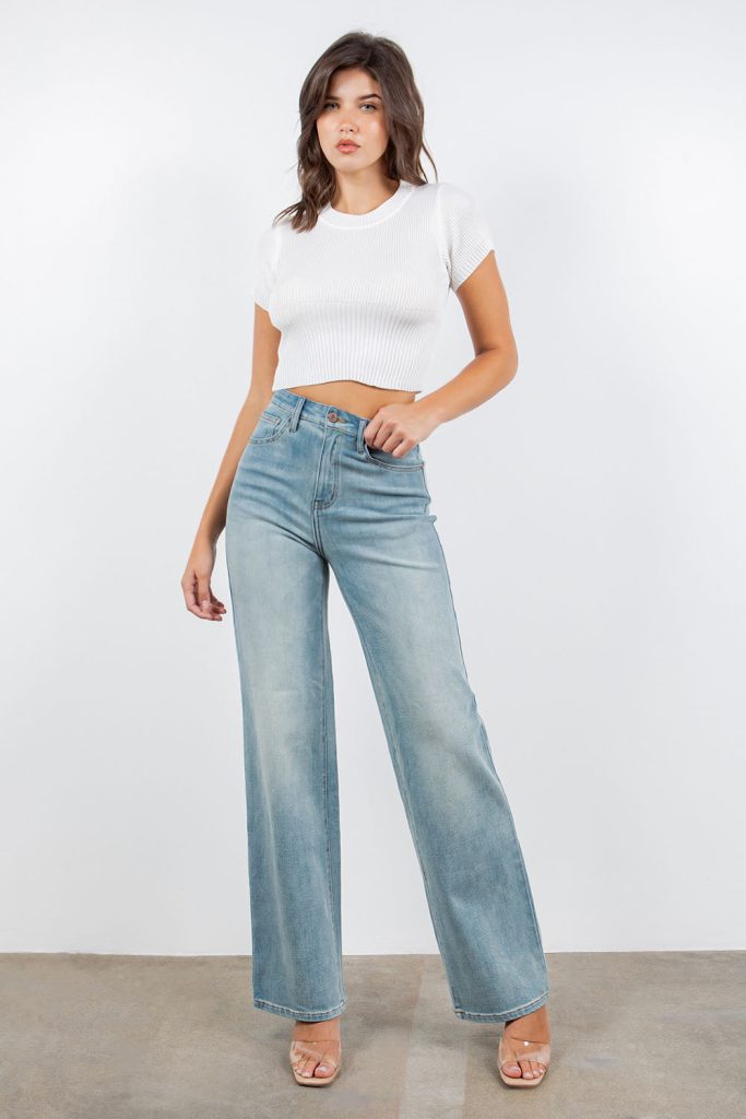 Meg High Waisted Wide Leg Jeans