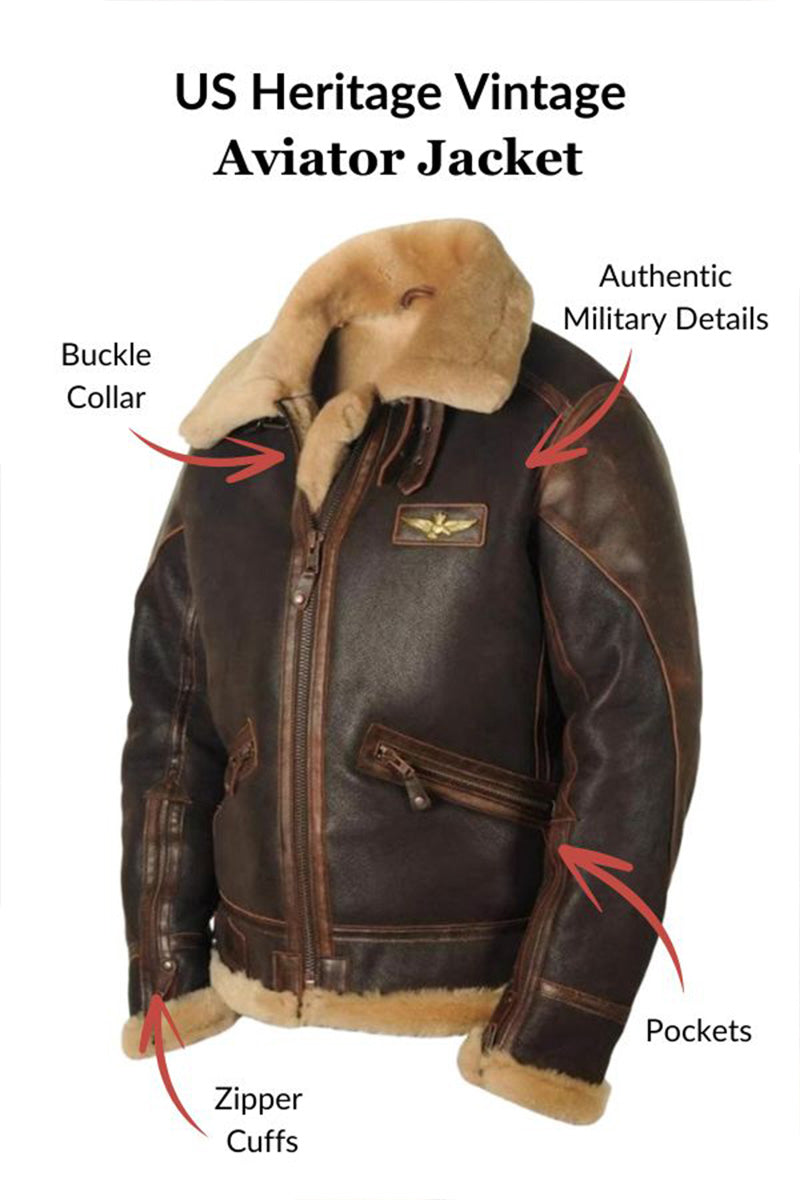 US Heritage Vintage Aviator Jacket - Image 2