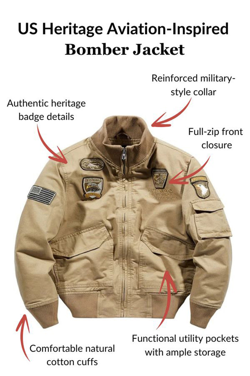 US Heritage Aviation-Inspired Bomber Jacket - Image 12