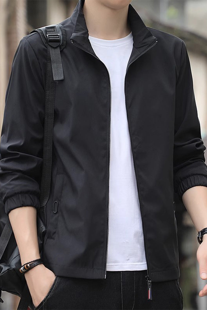 Lightweight Windproof Stand Collar Jacket - Image 3