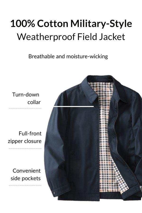 100% Cotton Military-Style Weatherproof Field Jacket - Image 2