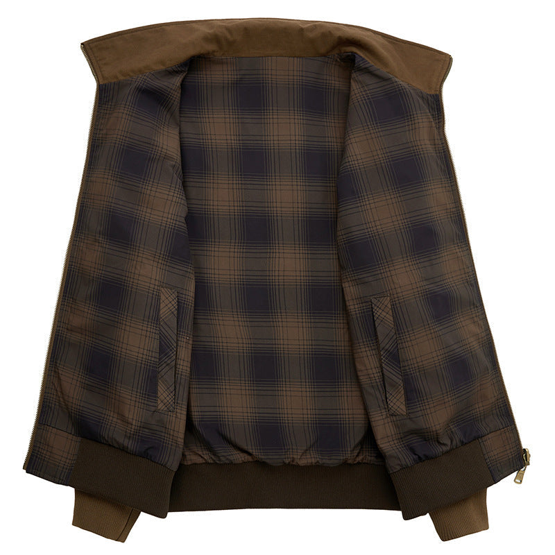 100% Cotton Plaid Reversible Workwear Jacket - Image 2