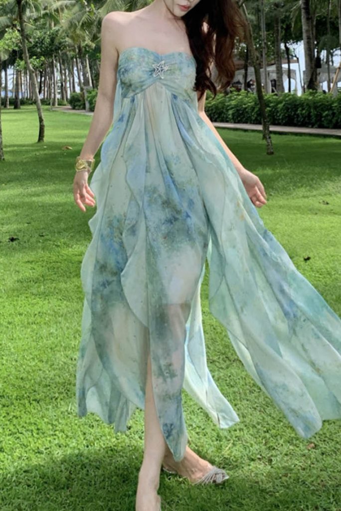 Irregular Ombre Cami Beach Dress