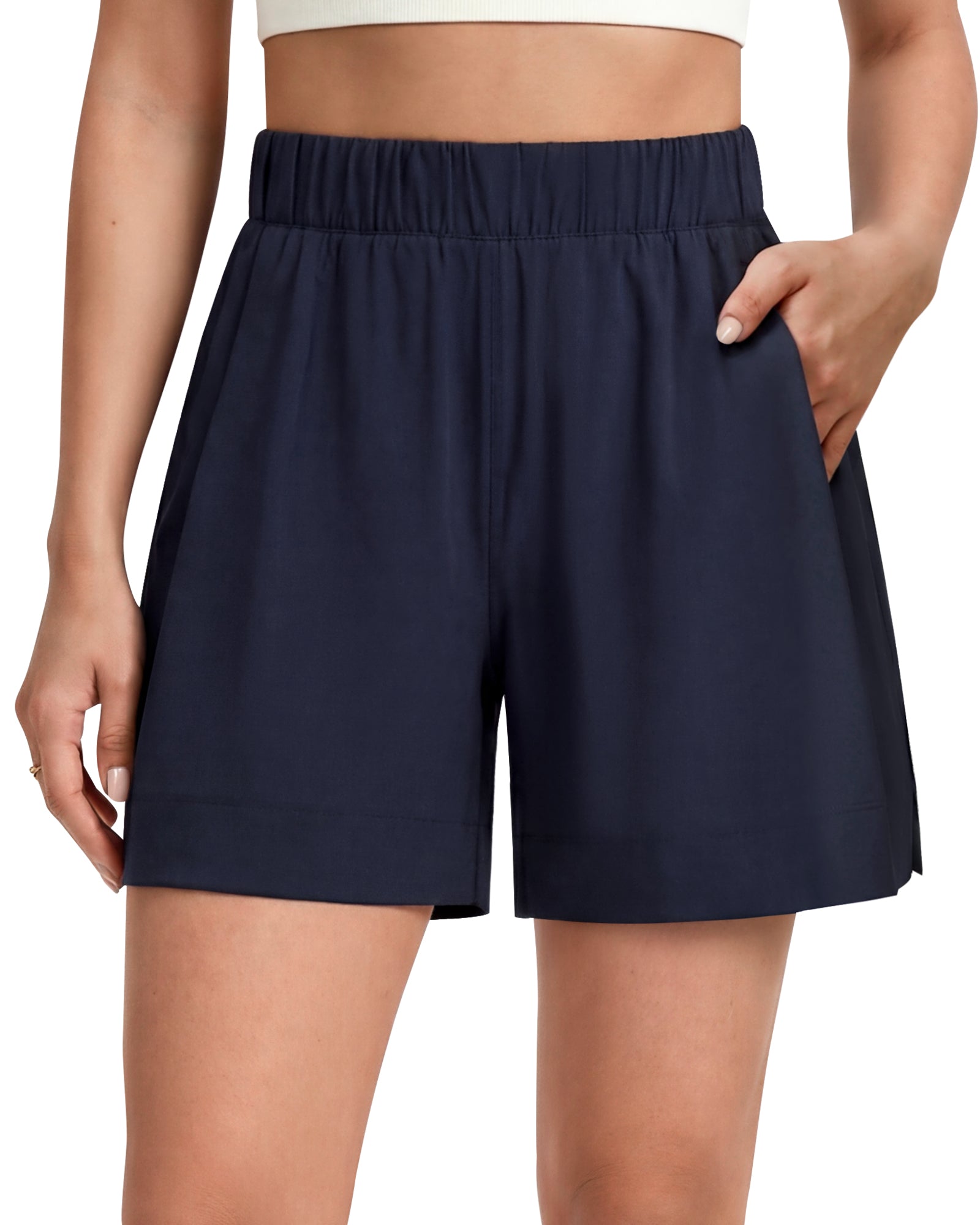 G4Free 4" Water Resistant Side Slit Casual Shorts with Pockets - Image 4