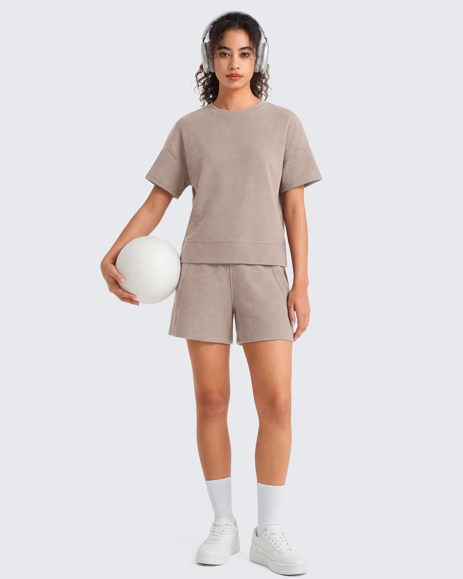 G4Free Waffle Knit 4'' High Waisted Shorts with Pockets - Image 9