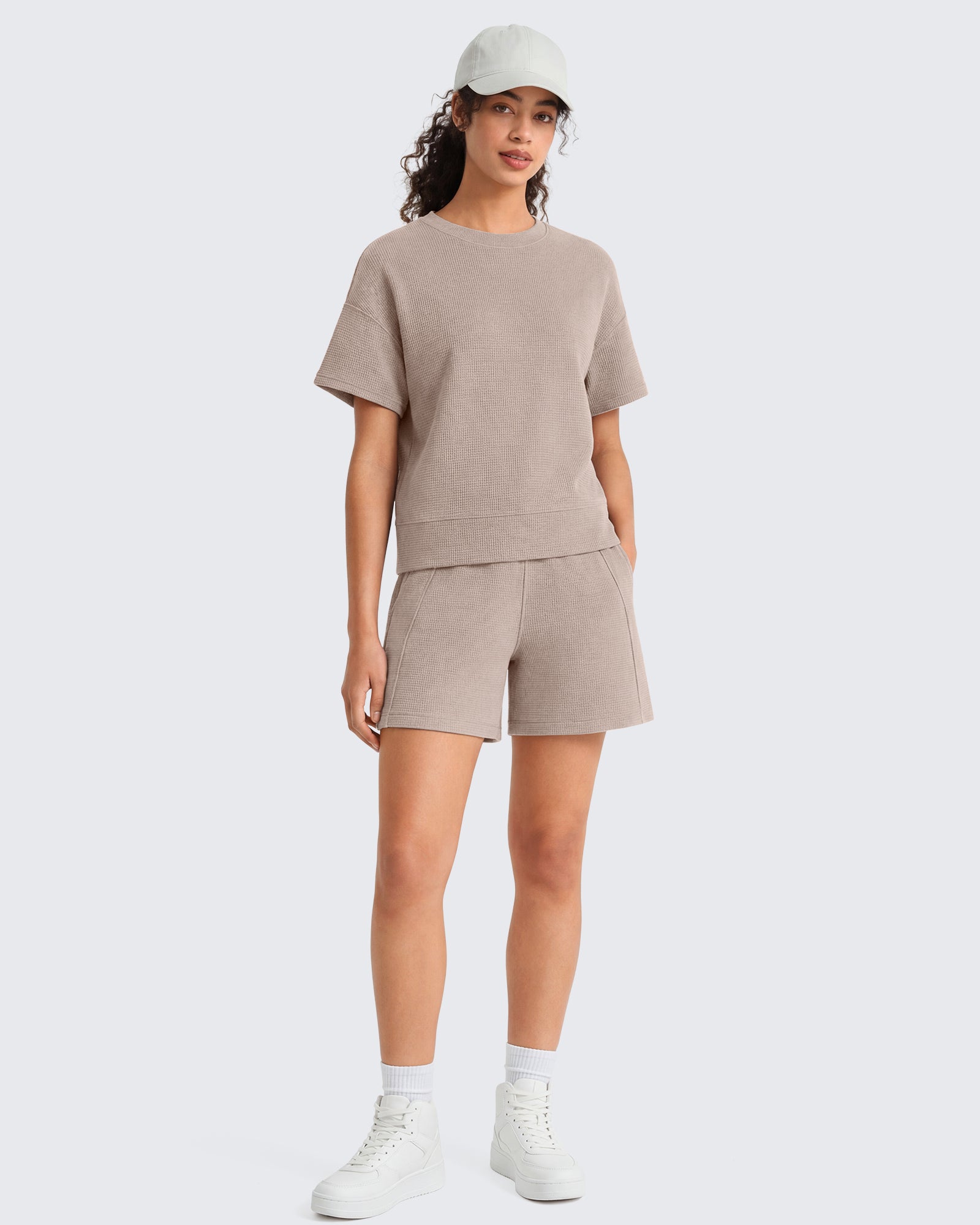 G4Free Waffle Knit 4'' High Waisted Shorts with Pockets - Image 10