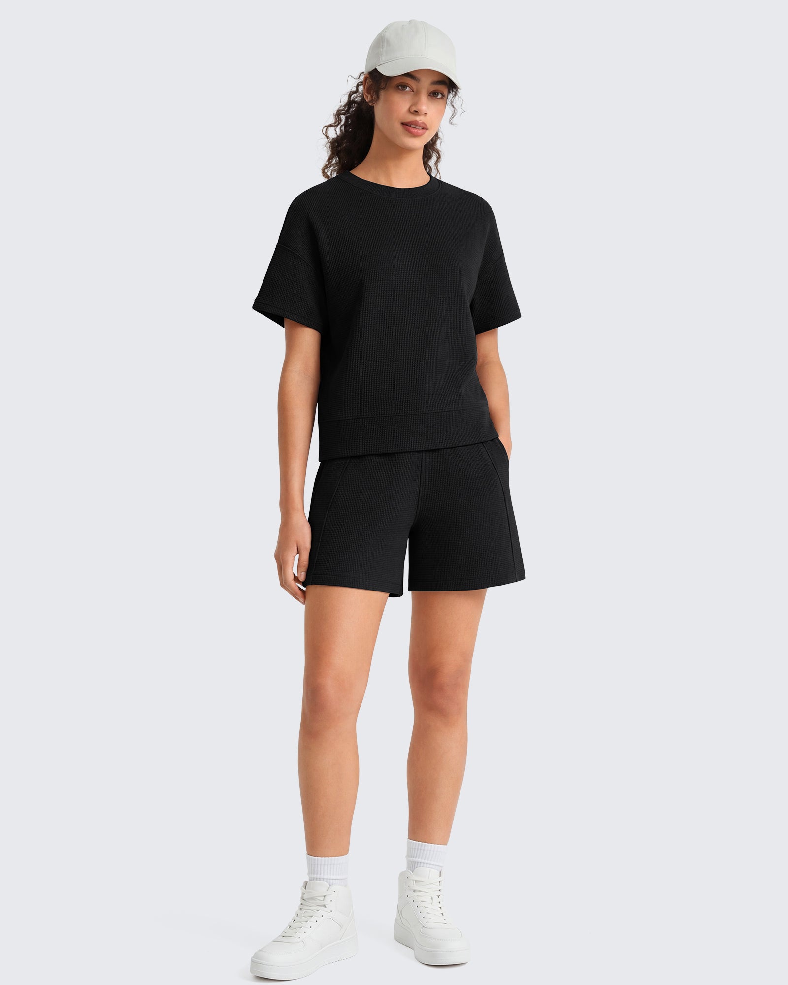 G4Free Waffle Knit 4'' High Waisted Shorts with Pockets - Image 13