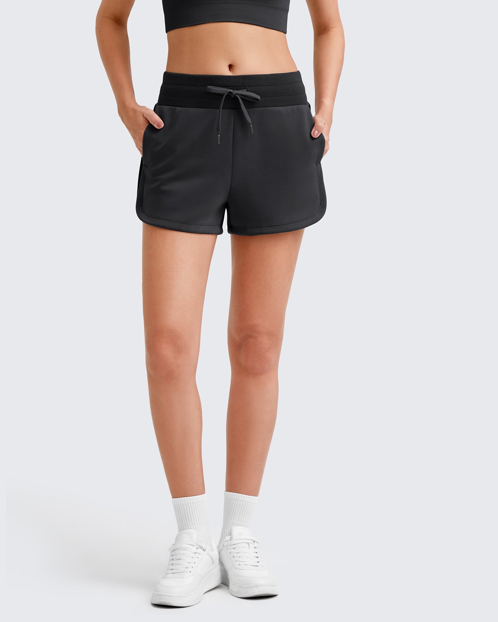 Smoofit Side Slit Drawstring Sweat Shorts