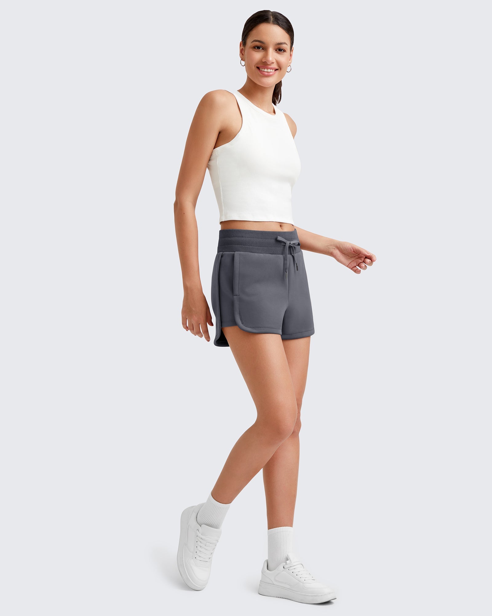 Smoofit Side Slit Drawstring Sweat Shorts - Image 8