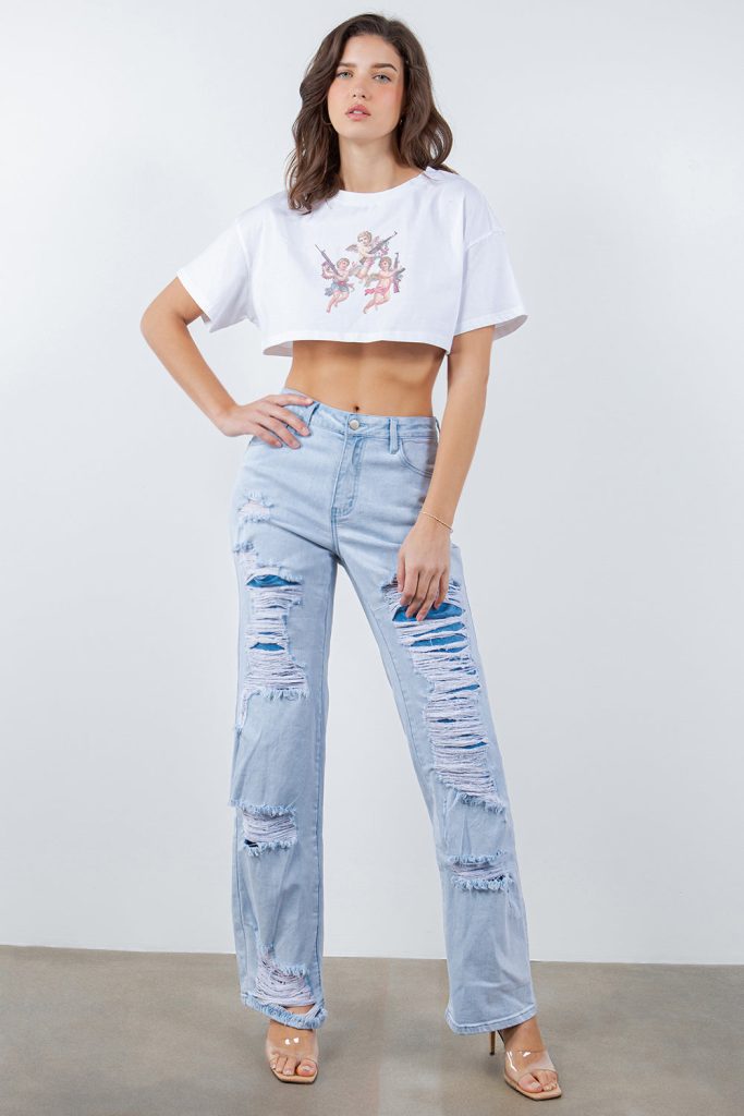 Tara Distressed Light Wash Jeans