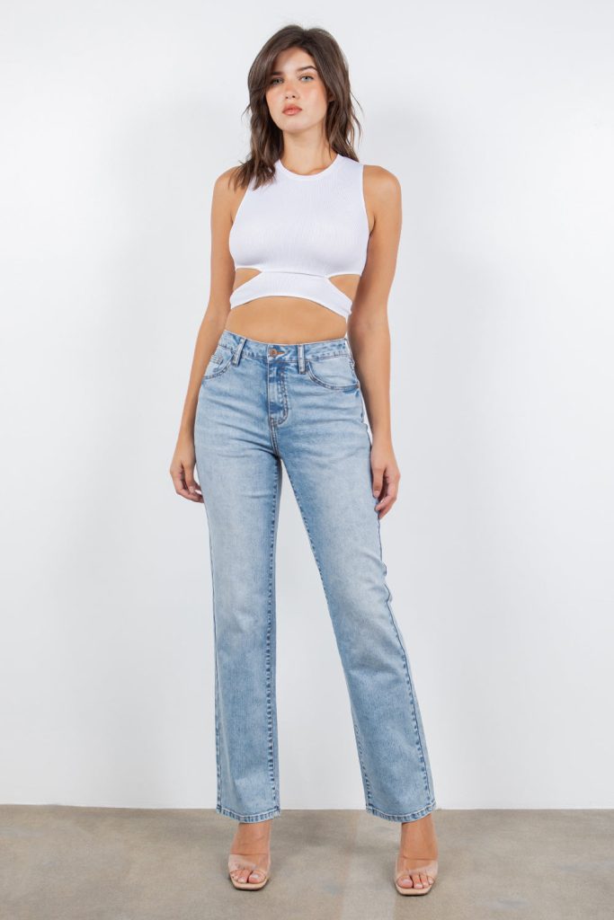 Riley High Waisted Straight Leg Jeans