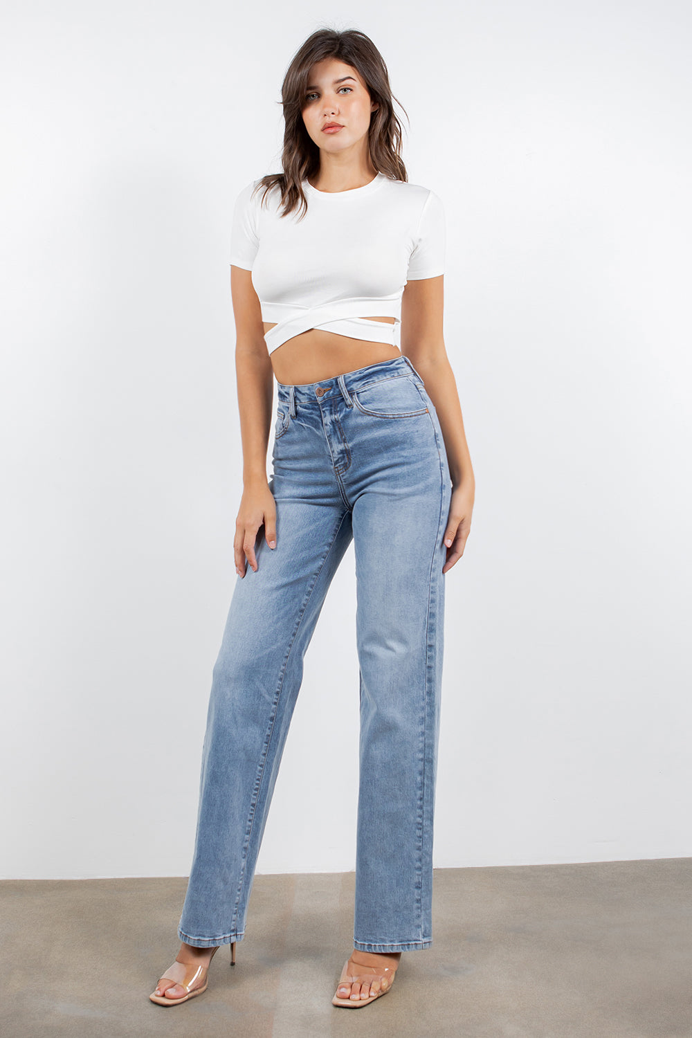 Abby High Waisted Straight Leg Jeans