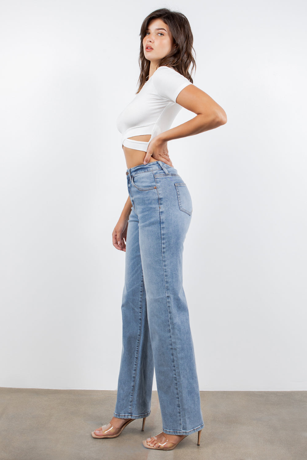 Abby High Waisted Straight Leg Jeans - Image 2