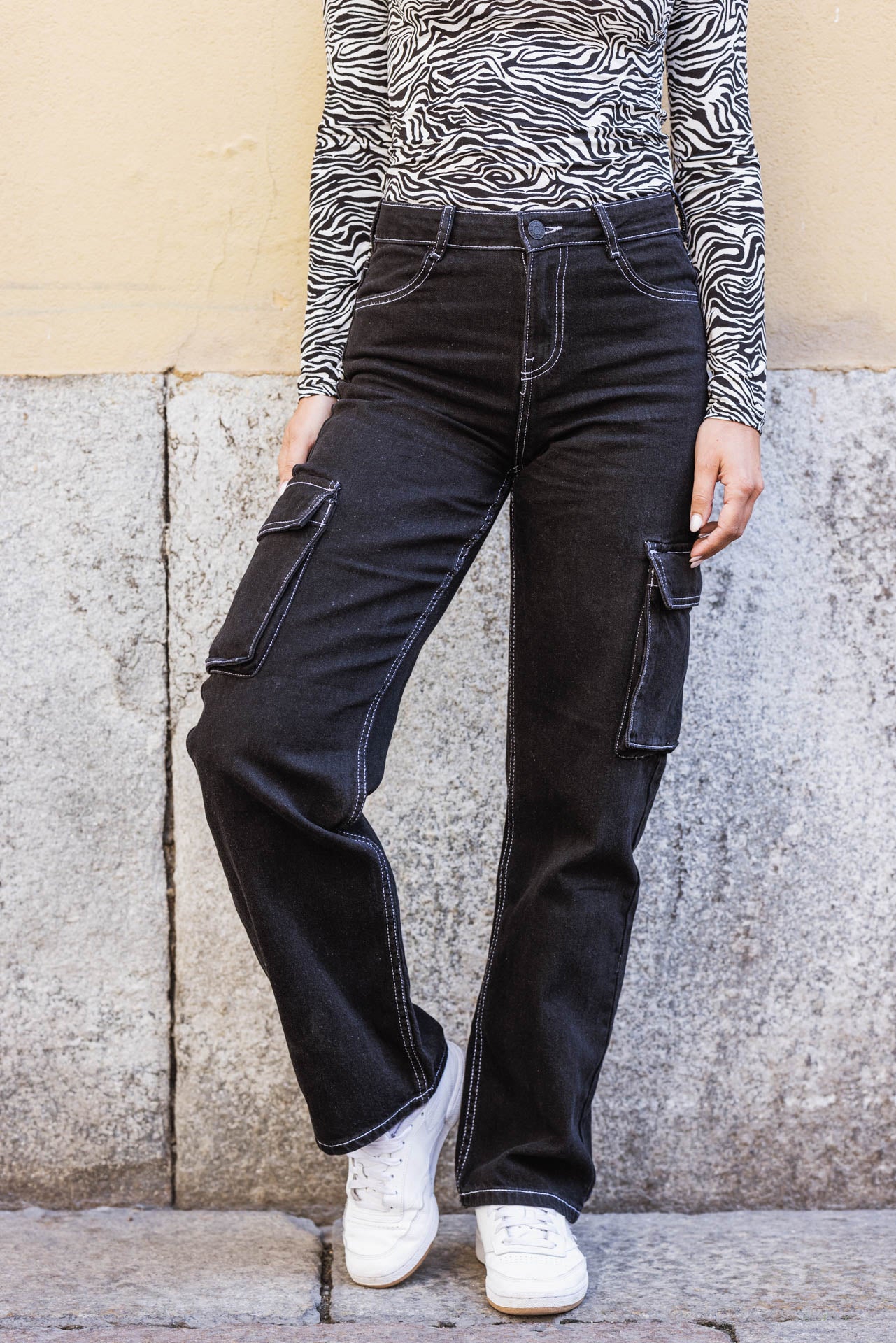 STITCHED OUT CARGO JEANS - Image 7