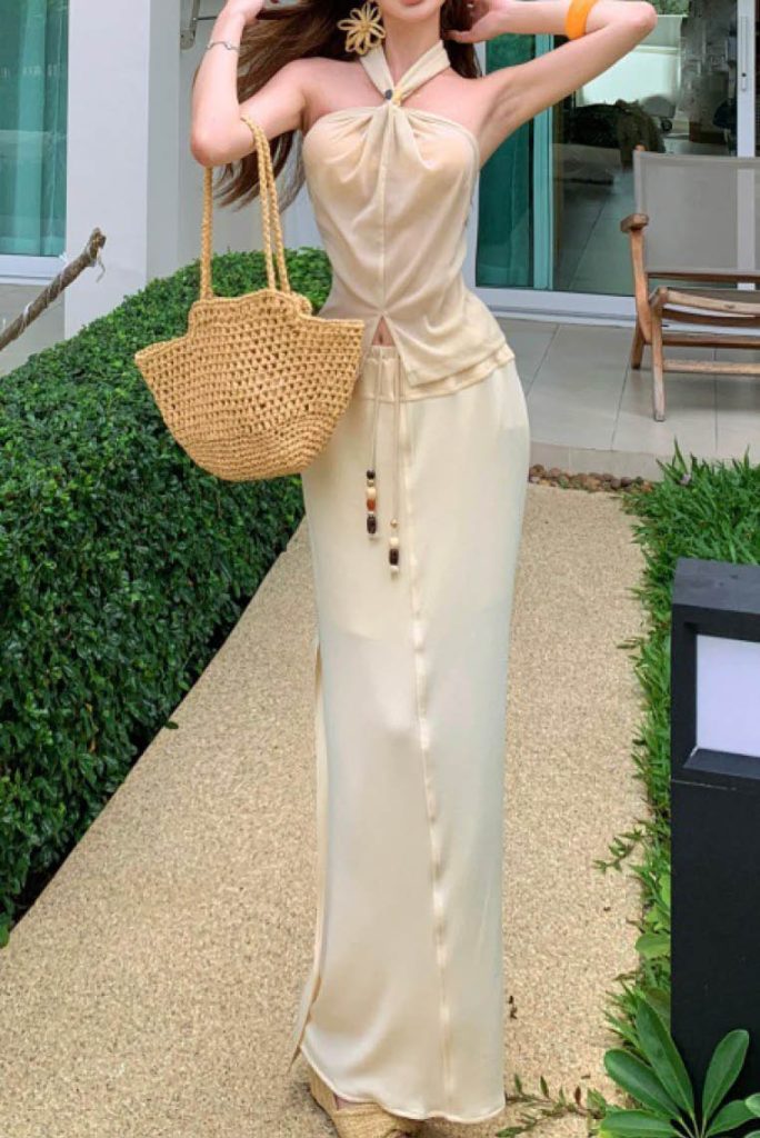 Twist Mesh Skirt Set (with Ring Accessory)