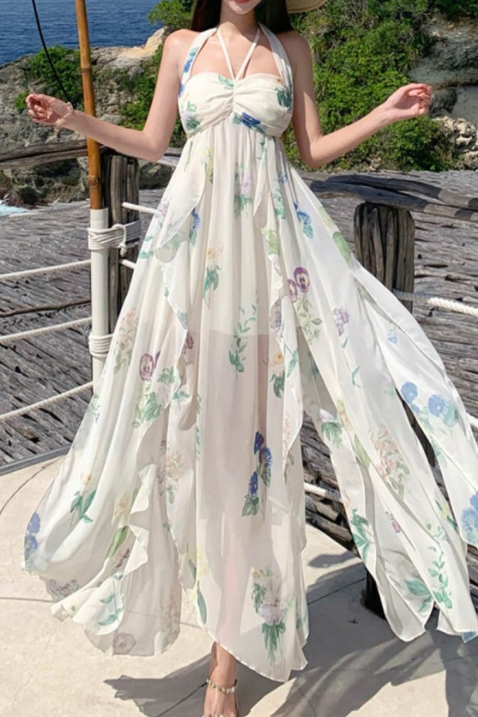 French-Style Petal Cami Elegant Dress